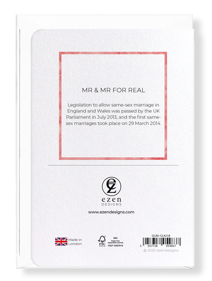 Ezen Designs - Mr & Mr for real - Greeting Card - Back