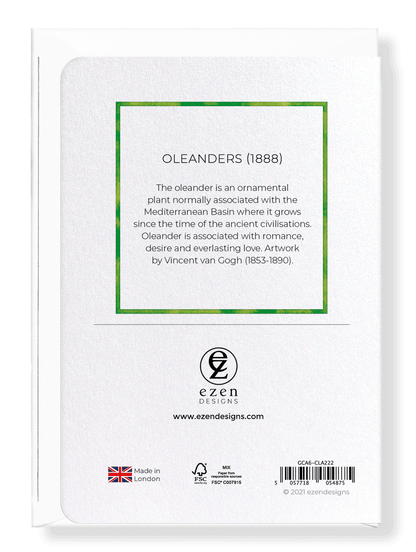 Ezen Designs - Oleanders (1888) - Greeting Card - Back