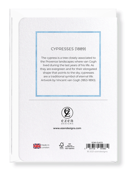 Ezen Designs - Cypresses (1889) - Greeting Card - Back