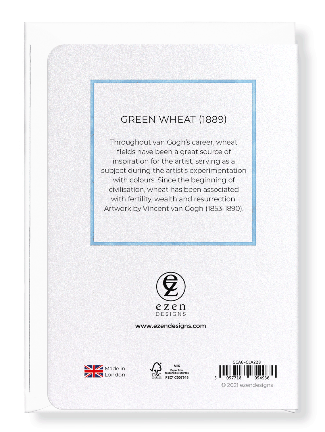Ezen Designs - Green wheat (1889) - Greeting Card - Back