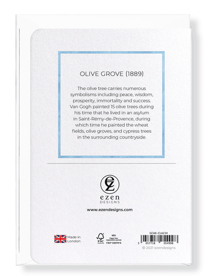 Ezen Designs - Olive grove (1889) - Greeting Card - Back