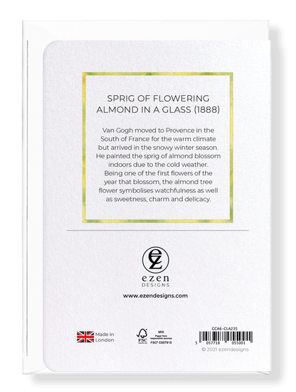 Ezen Designs - Sprig of flowering almond in a glass (1888) - Greeting Card - Back