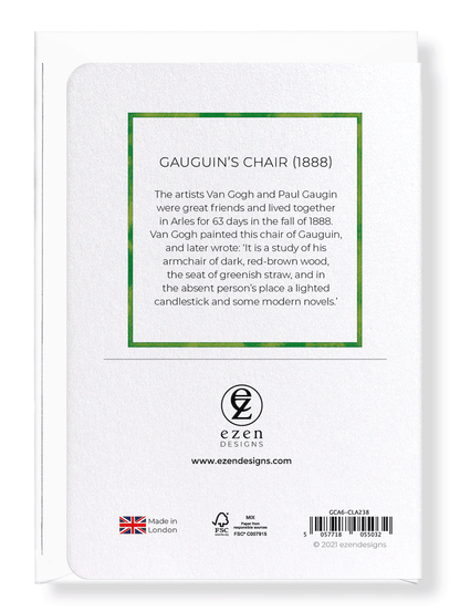 Ezen Designs - Gauguin's chair (1888) - Greeting Card - Back