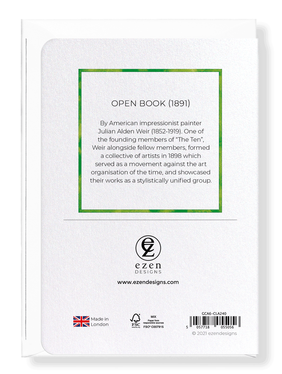 Ezen Designs - Open book (1891) - Greeting Card - Back