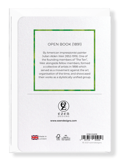 Ezen Designs - Open book (1891) - Greeting Card - Back