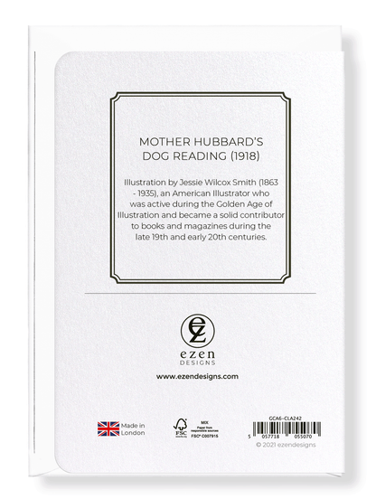 Ezen Designs - Mother hubbard’s dog reading (1918) - Greeting Card - Back