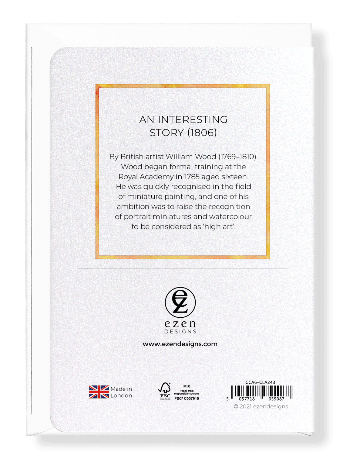 Ezen Designs - An interesting story (1806) - Greeting Card - Back