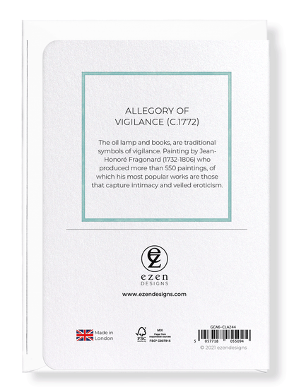 Ezen Designs - Allegory of vigilance (C.1772) - Greeting Card - Back