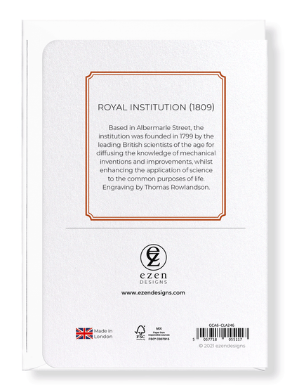 Ezen Designs - Royal institution (1809) - Greeting Card - Back