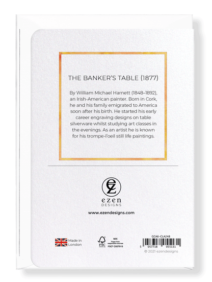 Ezen Designs - The banker’s table (1877) - Greeting Card - Back