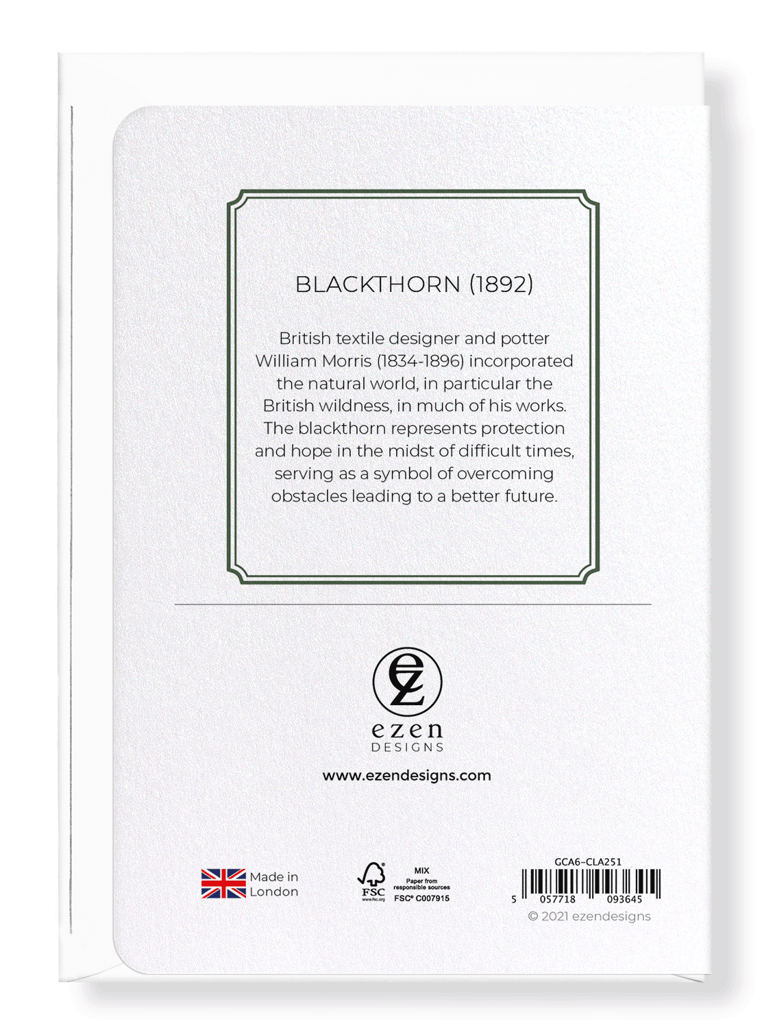Ezen Designs - Blackthorn (1892) - Greeting Card - Back