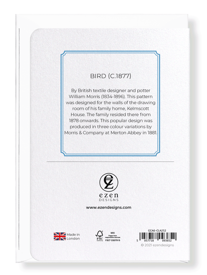Ezen Designs - Bird (c.1877) - Greeting Card - Back