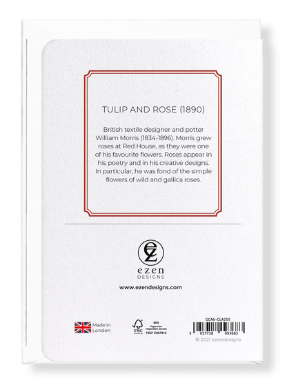 Ezen Designs - Tulip and rose (1890) - Greeting Card - Back