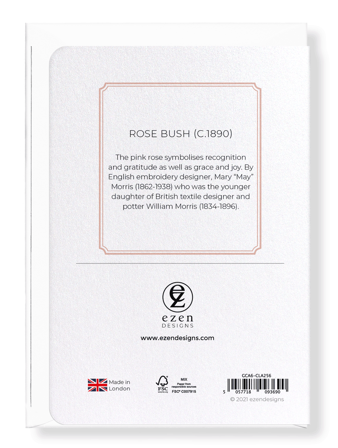 Ezen Designs - Rose bush (c.1890) - Greeting Card - Back