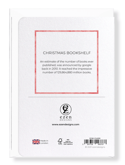 Ezen Designs - Christmas Bookshelf - Greeting Card - Back