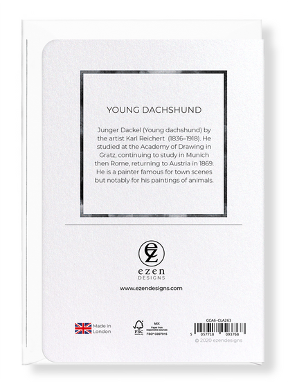 Ezen Designs - Young dachshund - Greeting Card - Back