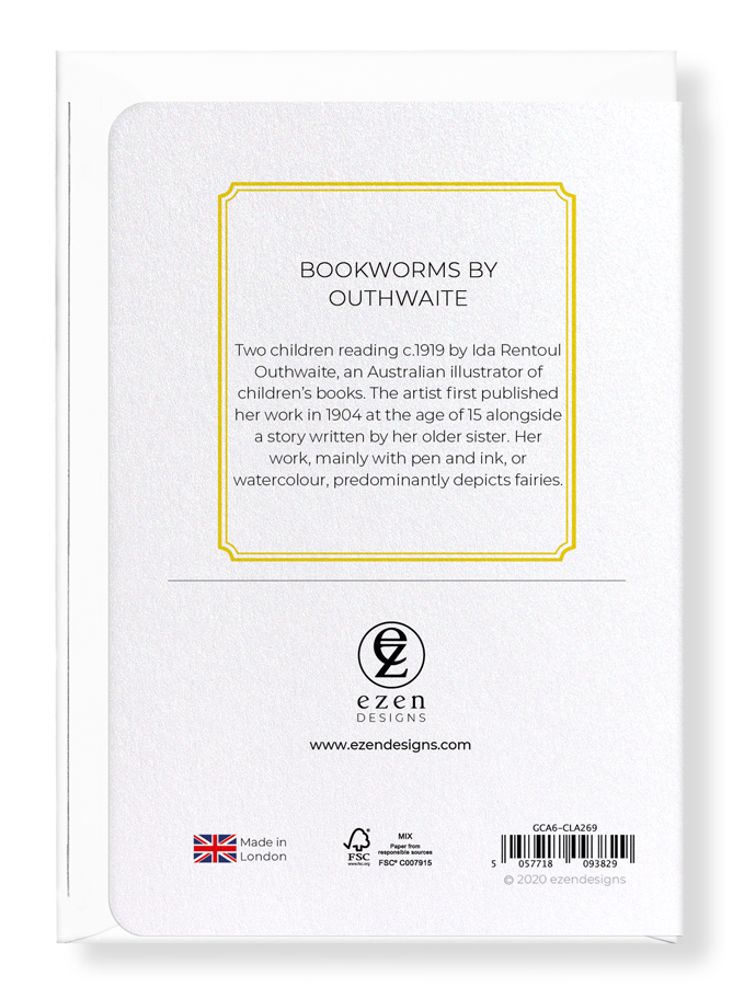 Ezen Designs - Bookworms by outhwaite - Greeting Card - Back