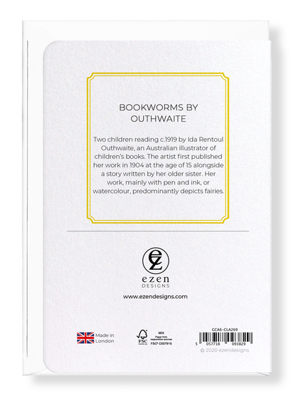 Ezen Designs - Bookworms by outhwaite - Greeting Card - Back
