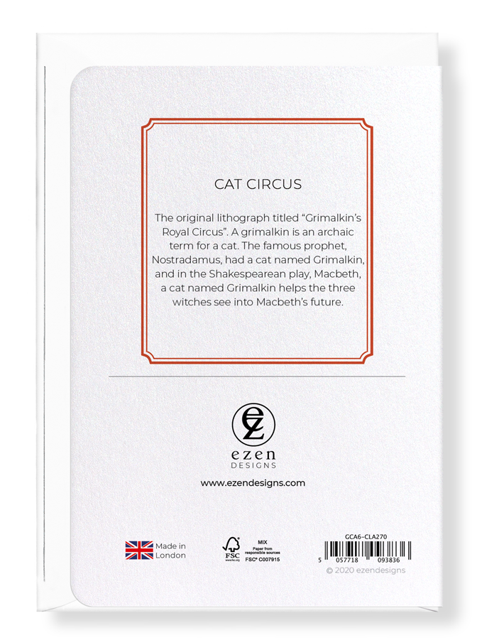 Ezen Designs - Cat circus - Greeting Card - Back