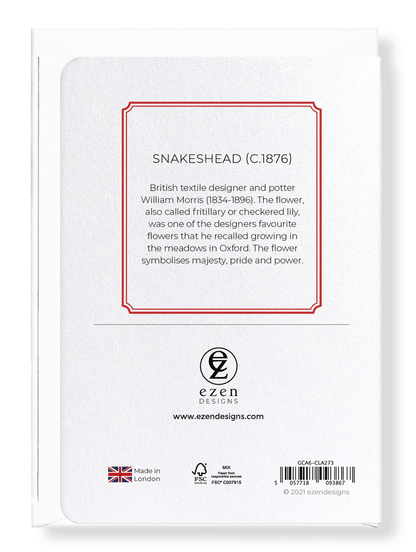 Ezen Designs - Snakeshead (c.1876) - Greeting Card - Back