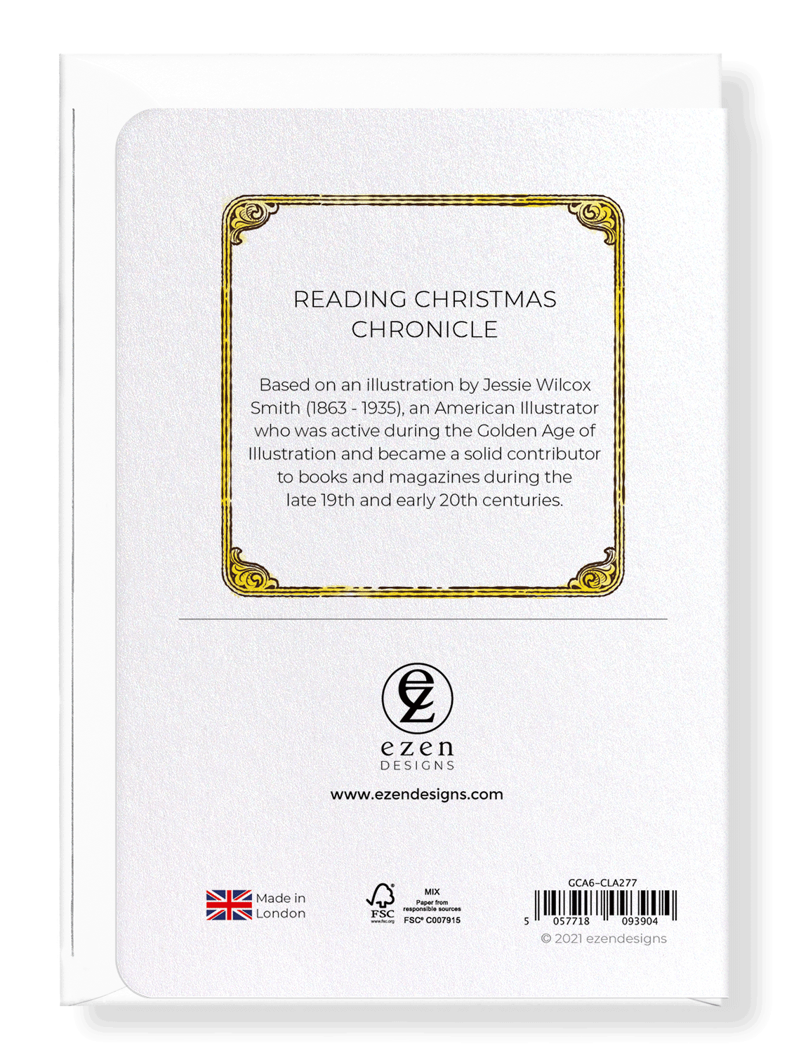 Ezen Designs - Reading Christmas Chronicle - Greeting Card - Back