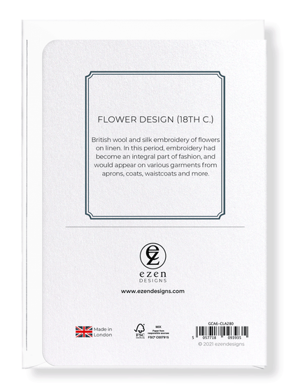 Ezen Designs - Flower design (18th c.) - Greeting Card - Back