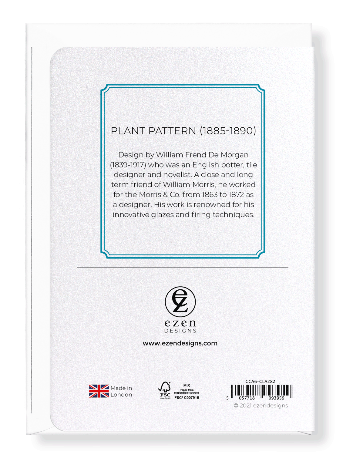 Ezen Designs - Plant pattern (1885-1890) - Greeting Card - Back