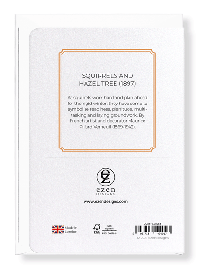 Ezen Designs - Squirrels and hazel tree (1897) - Greeting Card - Back