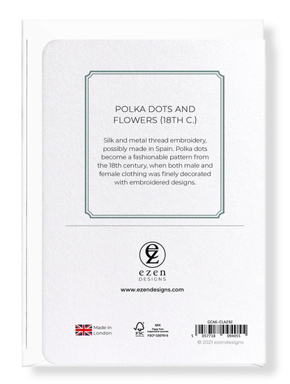 Ezen Designs - Polka dots and flowers (18th C.)  - Greeting Card - Back