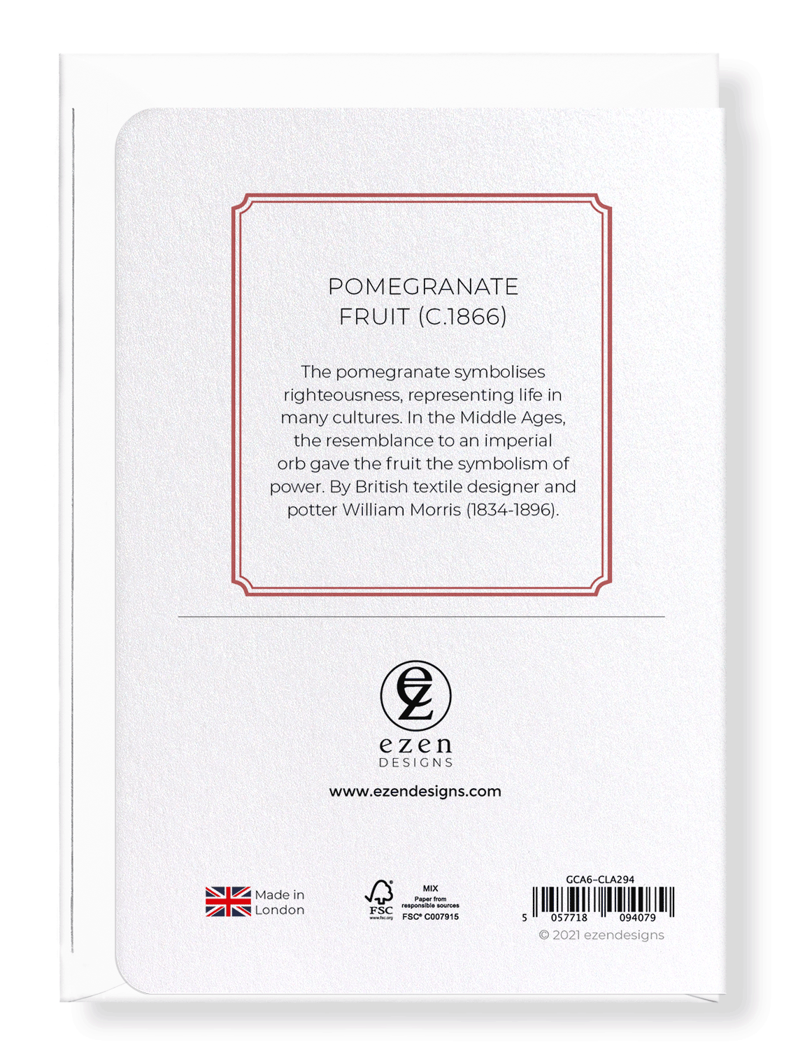 Ezen Designs - Pomegranate fruit (c.1866)  - Greeting Card - Back