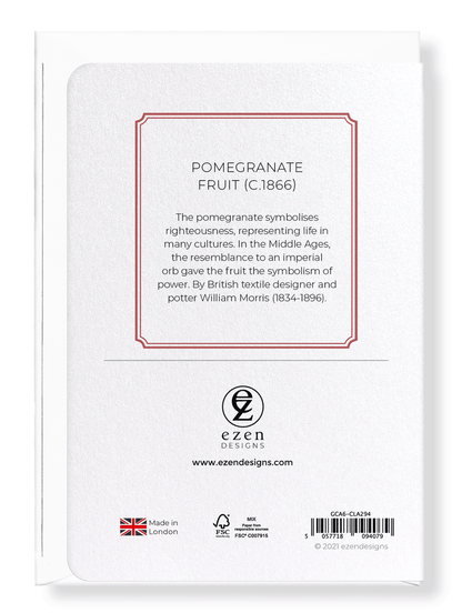 Ezen Designs - Pomegranate fruit (c.1866)  - Greeting Card - Back