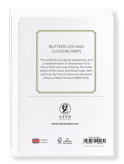 Ezen Designs - Butterflies and clovers (1897)  - Greeting Card - Back