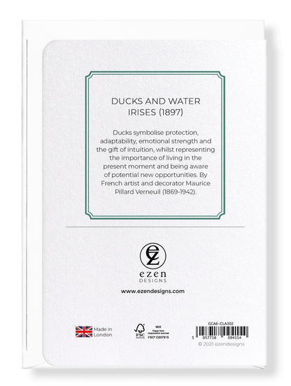 Ezen Designs - Ducks and water irises (1897)  - Greeting Card - Back