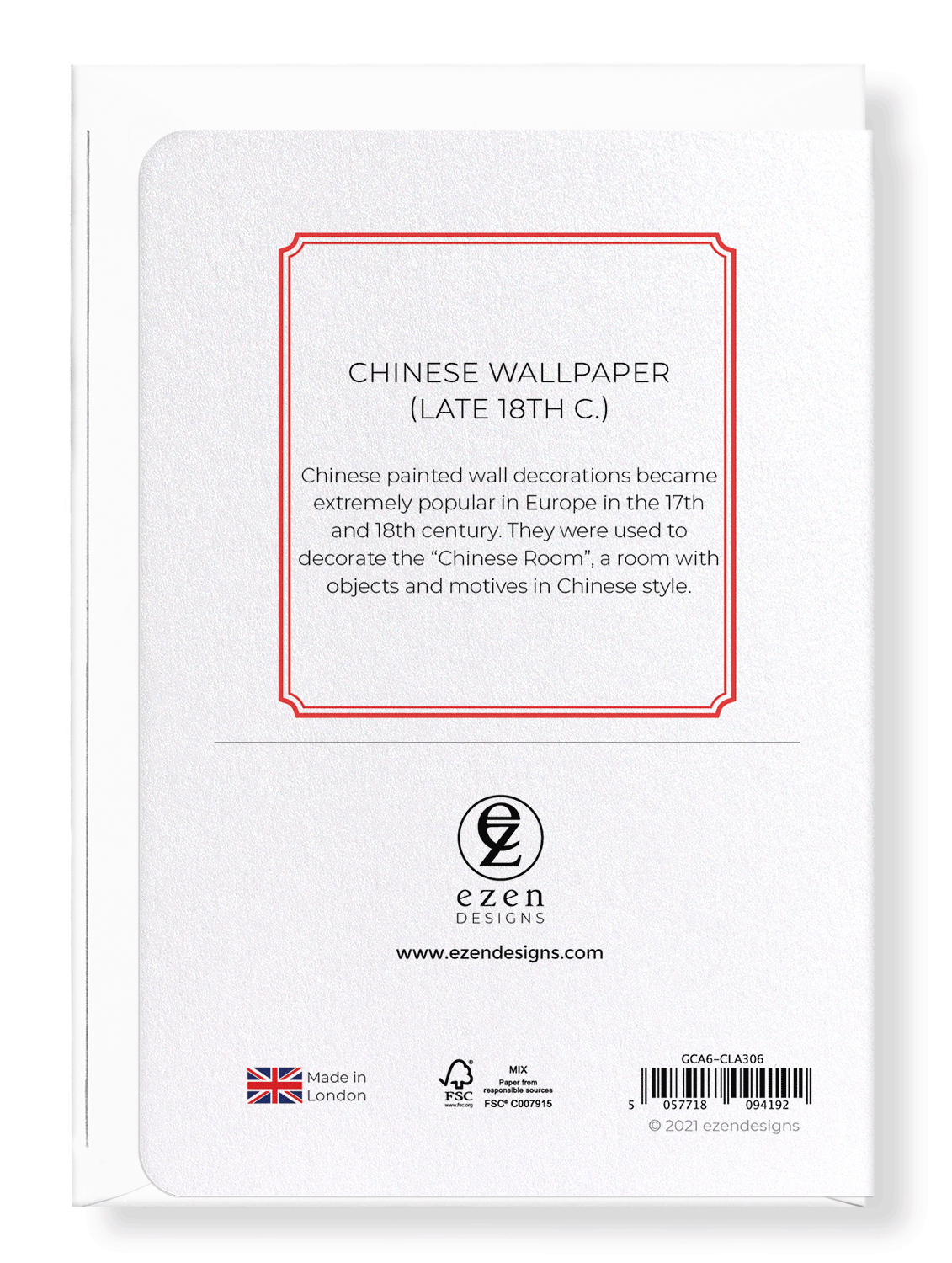 Ezen Designs - Chinese wallpaper (Late 18th C.)  - Greeting Card - Back