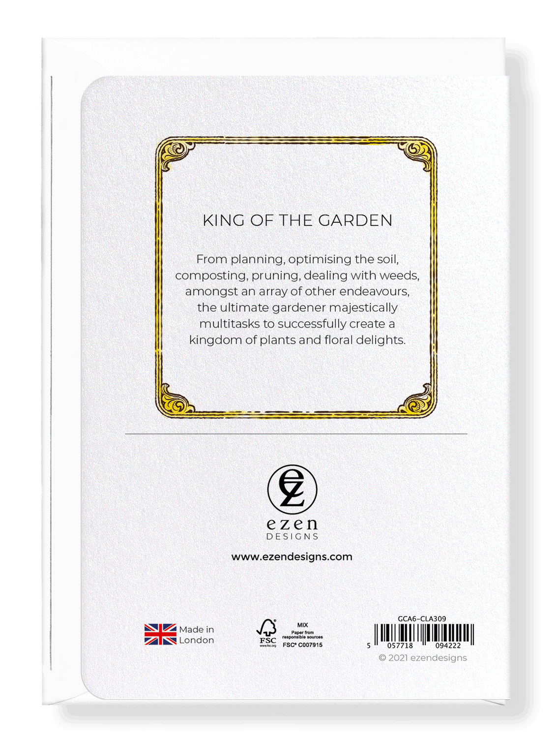 Ezen Designs - King of the garden - Greeting Card - Back