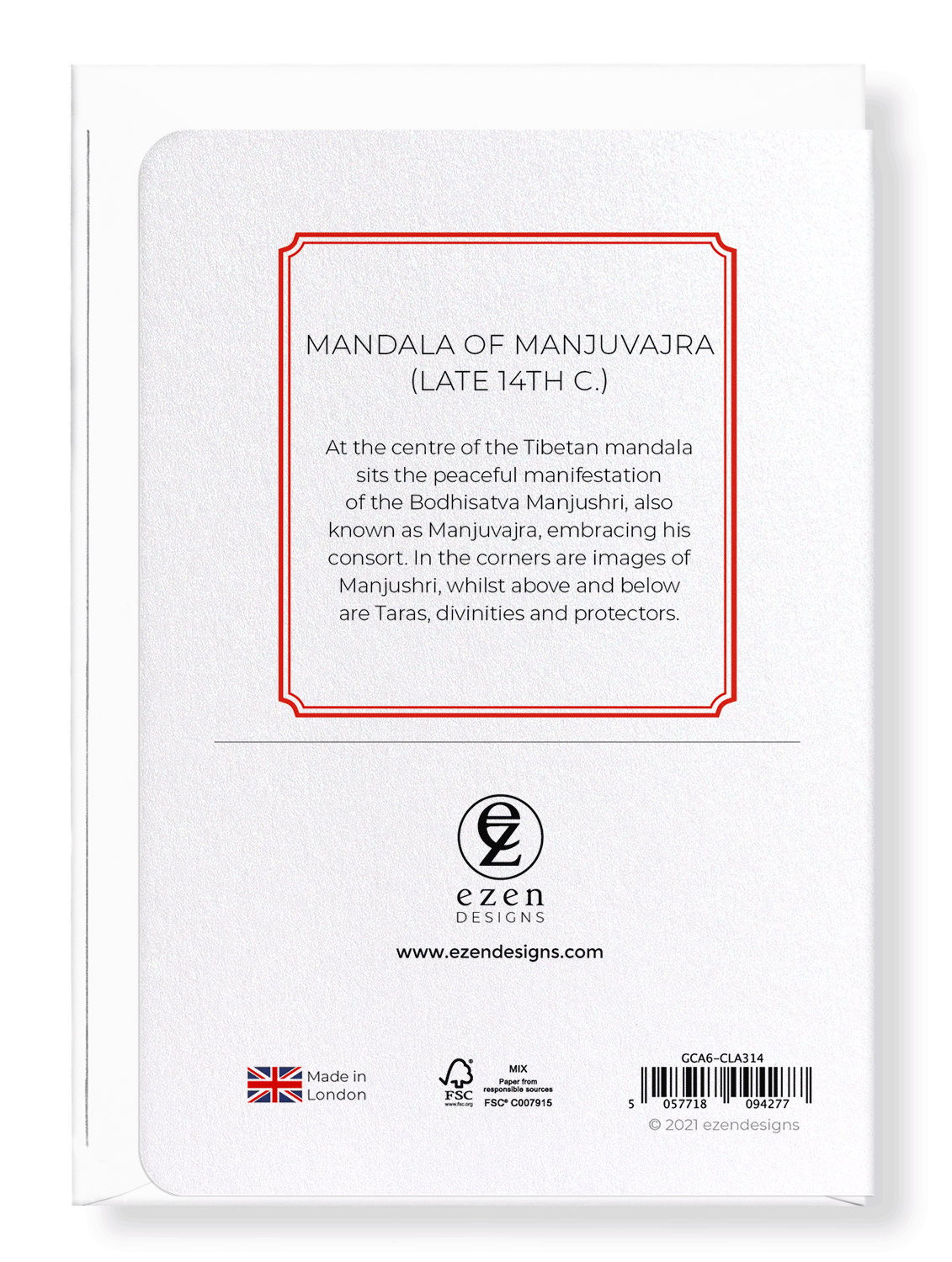 Ezen Designs - Mandala of Manjuvajra (late 14th C.) - Greeting Card - Back