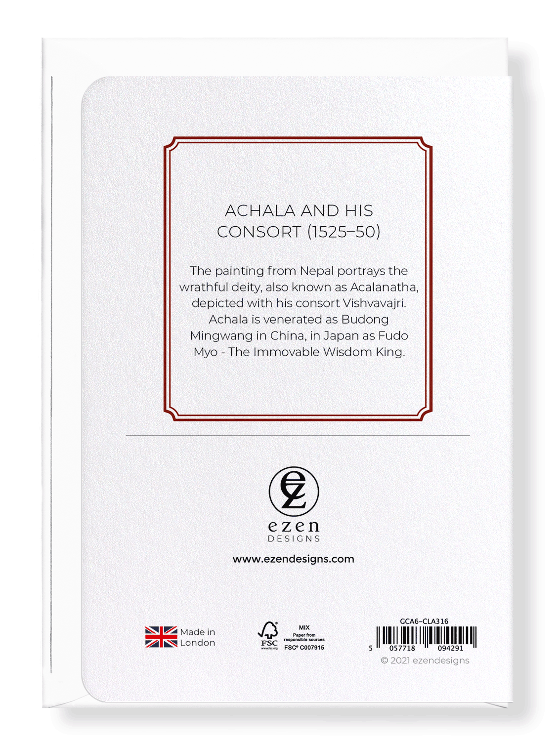Ezen Designs - Achala and his consort (1525–50) - Greeting Card - Back