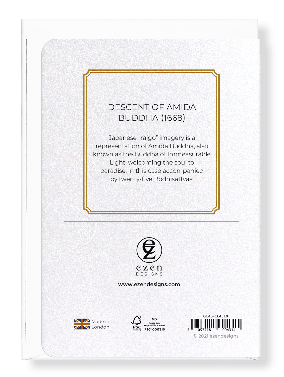 Ezen Designs - Descent of Amida Buddha (1668) - Greeting Card - Back