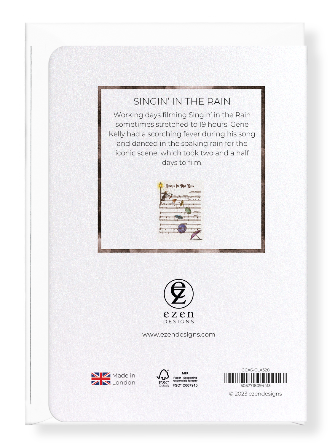Ezen Designs - Singin’ in the Rain - Greeting Card - Back