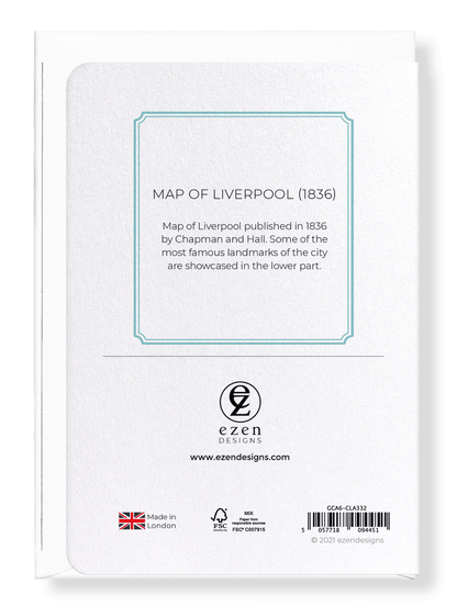 Ezen Designs - Map of Liverpool (1836) - Greeting Card - Back