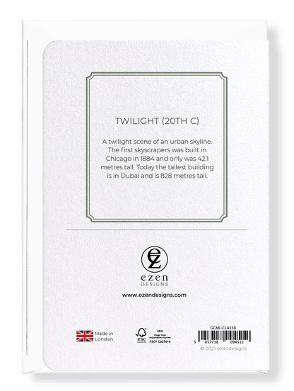 Ezen Designs - Twilight (20th C) - Greeting Card - Back