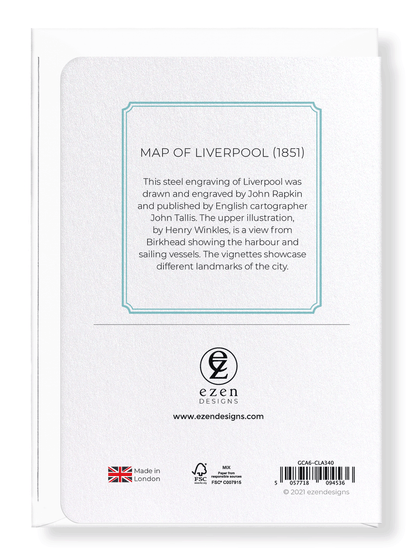 Ezen Designs - Map of Liverpool (1851) - Greeting Card - Back