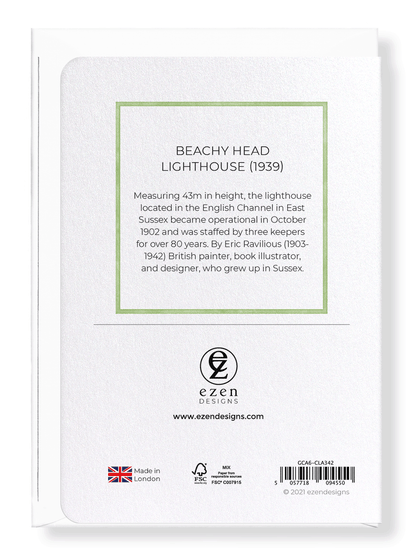 Ezen Designs - Beachy Head Lighthouse (1939) - Greeting Card - Back