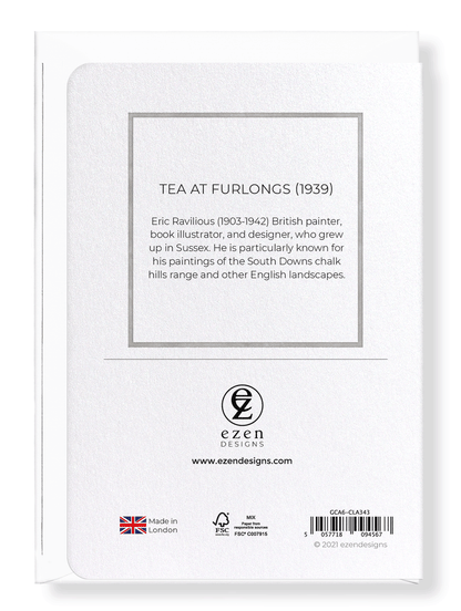 Ezen Designs - Tea at Furlongs (1939) - Greeting Card - Back