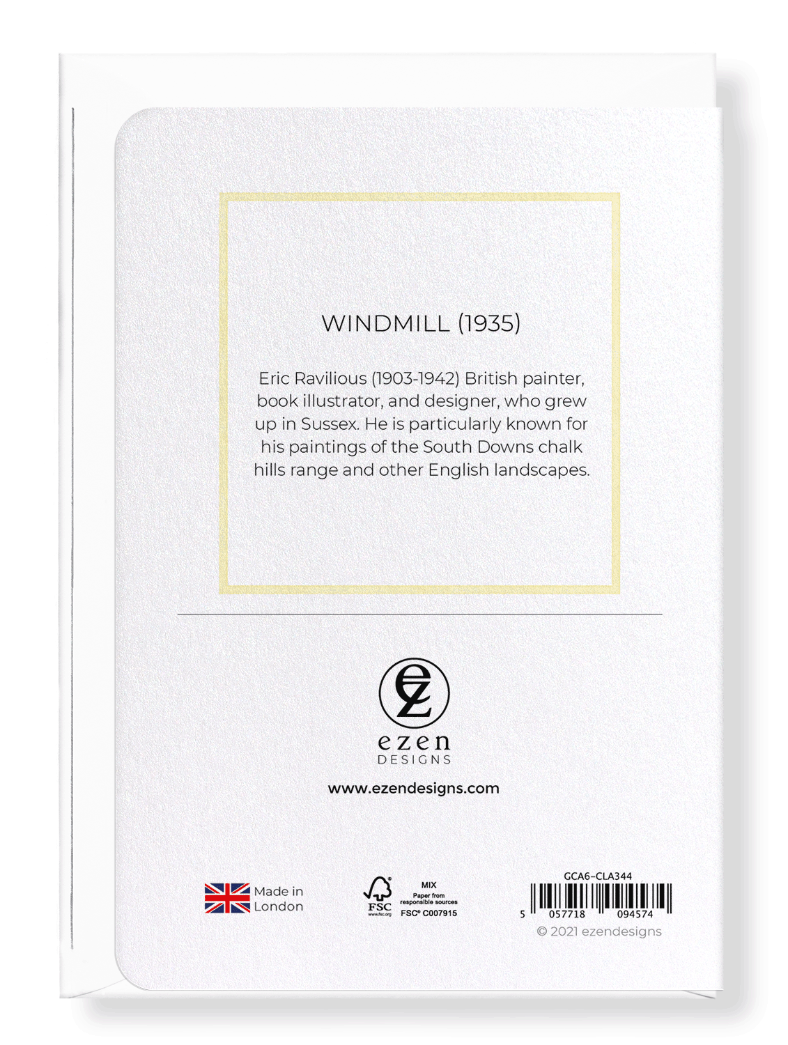 Ezen Designs - Windmill (1935) - Greeting Card - Back