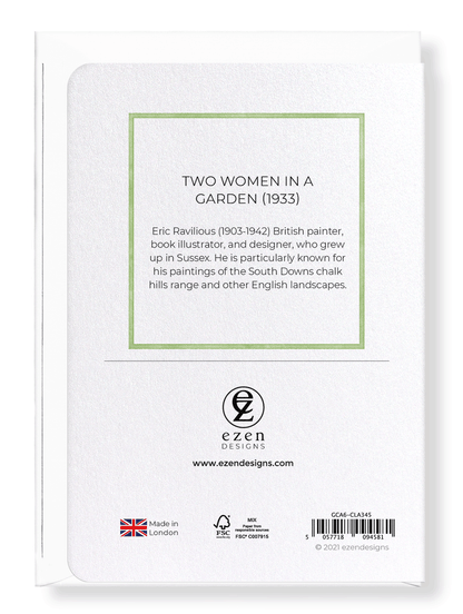 Ezen Designs - Two Women in a Garden (1933) - Greeting Card - Back