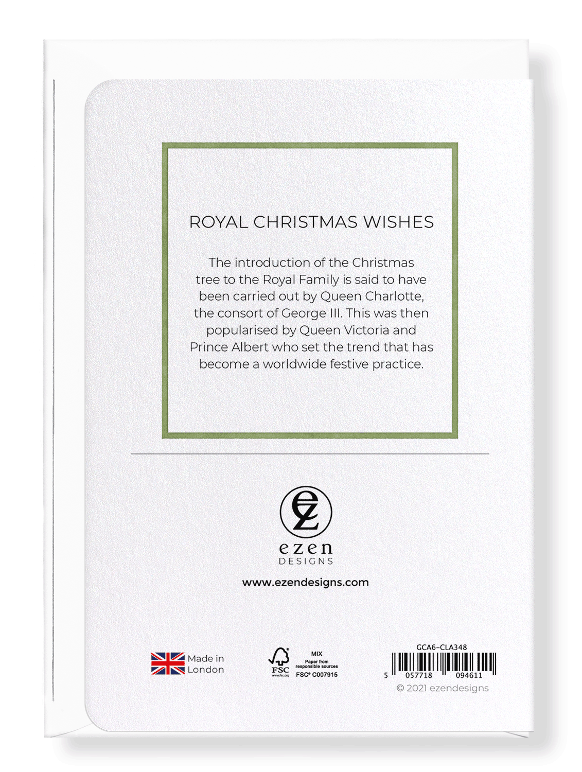 Ezen Designs - Royal Christmas wishes - Greeting Card - Back
