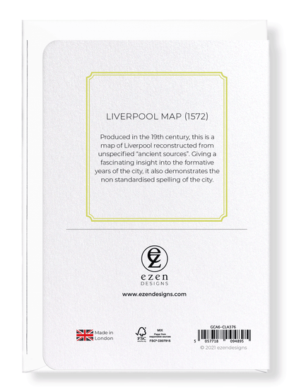 Ezen Designs - Liverpool Map (1572) - Greeting Card - Back