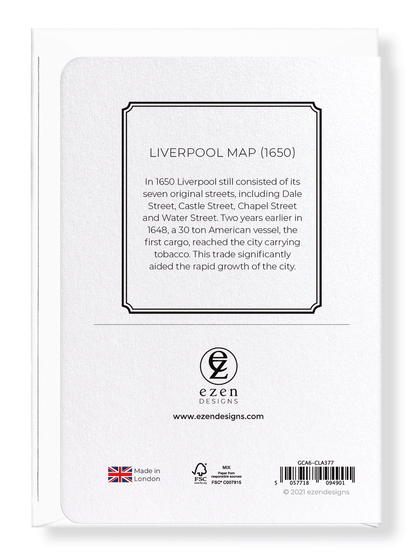 Ezen Designs - Liverpool Map (1650) - Greeting Card - Back