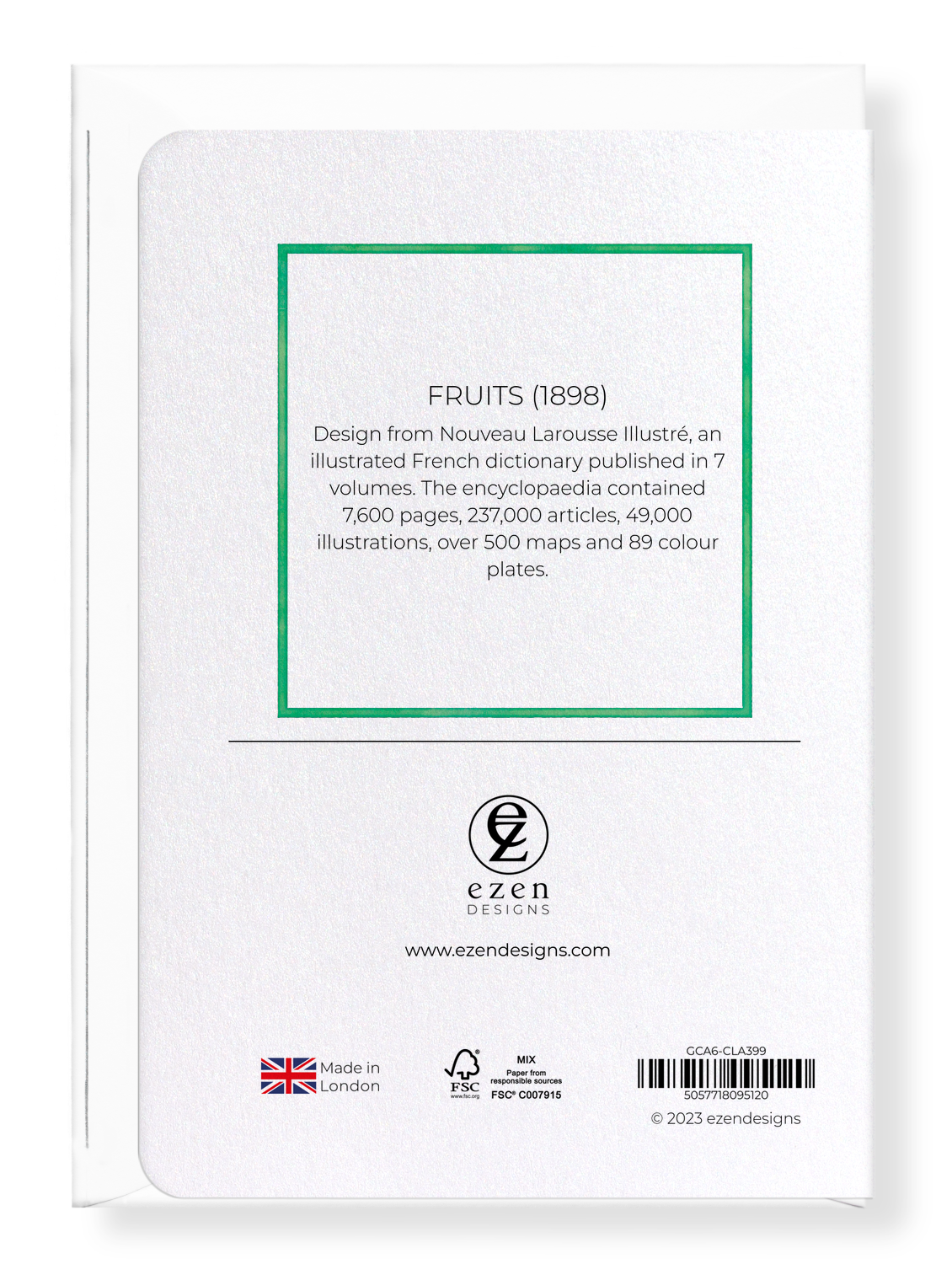 Ezen Designs - Fruits (1898) - Greeting Card - Back